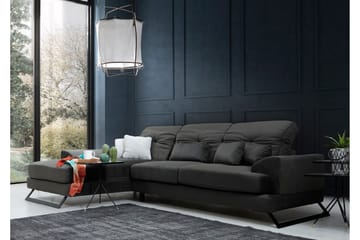 Longa Hörnsoffa med Divan Vänster - Svart - Möbler - Soffa - Divansoffor & schäslongsoffa