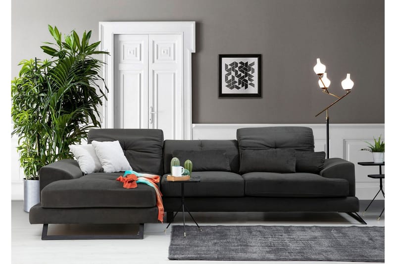 Longa Hörnsoffa med Divan Vänster - Svart - Möbler - Soffa - Divansoffor & schäslongsoffa