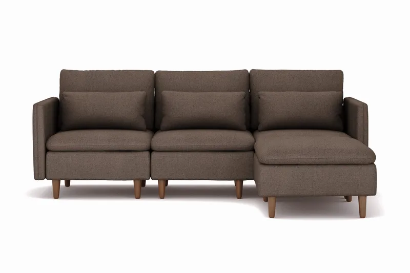 Lovis 3-sits Soffa med vändbar Divan i tyg, Brun