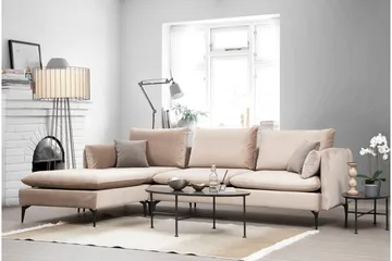 Luces Vänster L-formad Divansoffa med Schäslong 289 cm i Tyg - Beige - Möbler - Soffa - Divansoffor & schäslongsoffa