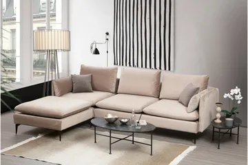 Luces Vänster L-formad Divansoffa med Schäslong 289 cm i Tyg - Beige - Möbler - Soffa - Divansoffor & schäslongsoffa