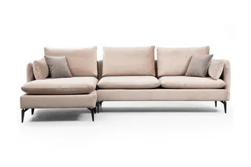 Luces Vänster L-formad Divansoffa med Schäslong 289 cm i Tyg - Beige - Möbler - Soffa - Divansoffor & schäslongsoffa