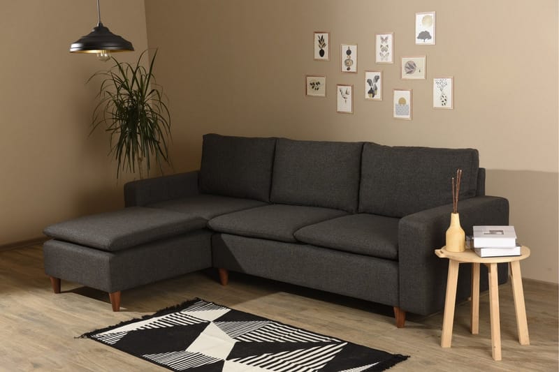 Lungo Soffa m. Divan 4-sits - Mörkgrå - Möbler - Soffa - Divansoffor & schäslongsoffa