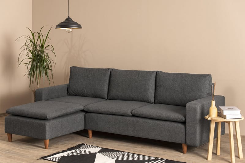 Lungo Soffa m. Divan 4-sits - Mörkgrå - Möbler - Soffa - Divansoffor & schäslongsoffa
