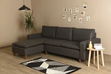 Lungo Soffa m. Divan 4-sits - Mörkgrå - Möbler - Soffa - Bäddsoffa - Bäddsoffa divan