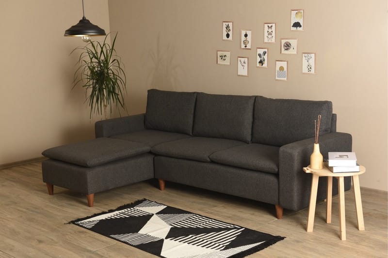 Lungo Soffa m. Divan 4-sits - Mörkgrå - Möbler - Soffa - Divansoffor & schäslongsoffa