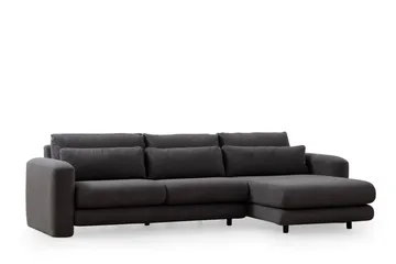 Makhan 3-sits Högervänd L-formad Divansoffa med Schäslong i Bouclé - Antracit - Möbler - Soffa - Divansoffor & schäslongsoffa