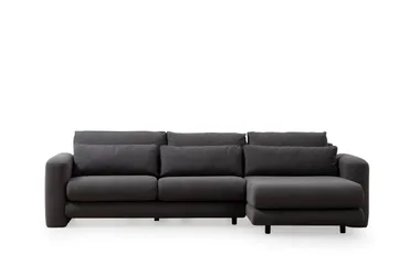 Makhan 3-sits Högervänd L-formad Divansoffa med Schäslong i Bouclé - Antracit - Möbler - Soffa - Divansoffor & schäslongsoffa