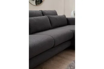 Makhan 3-sits Högervänd L-formad Divansoffa med Schäslong i Bouclé - Antracit - Möbler - Soffa - Divansoffor & schäslongsoffa
