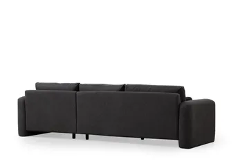 Makhan 3-sits Högervänd L-formad Divansoffa med Schäslong i Bouclé - Antracit - Möbler - Soffa - Divansoffor & schäslongsoffa