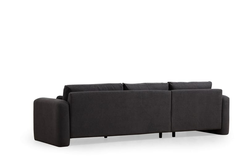Makhan 3-sits Vänster L-formad Divansoffa med Schäslong i Bouclé - Antracit - Möbler - Soffa - Divansoffor & schäslongsoffa