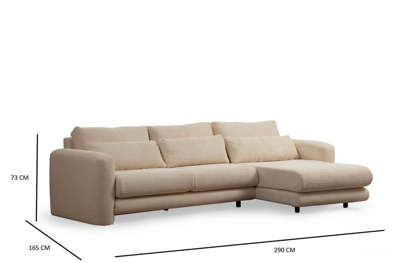 Makhan Soffa m. Divan 3-sits - Beige - Möbler - Soffa - Divansoffor & schäslongsoffa