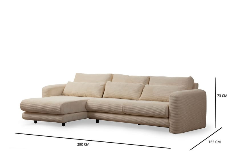Makhan Soffa m. Divan 3-sits - Beige - Möbler - Soffa - Divansoffor & schäslongsoffa