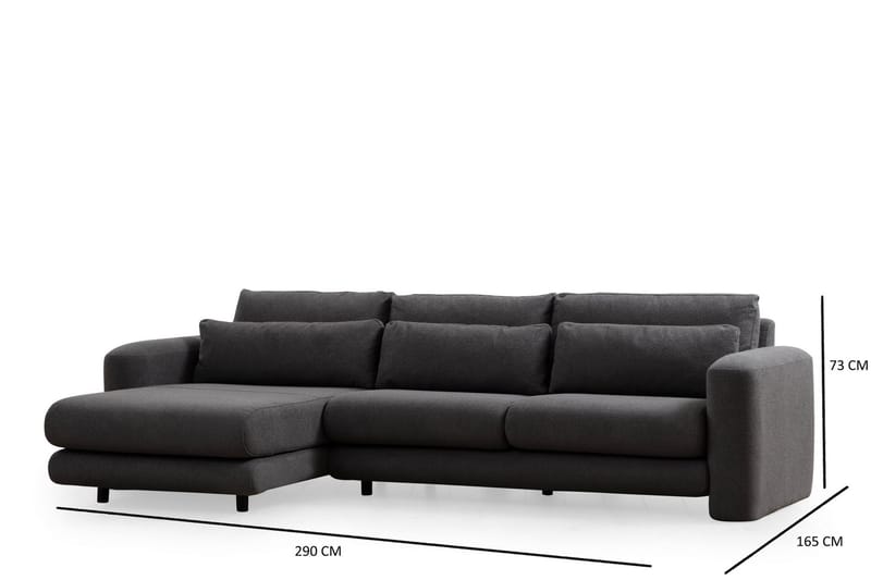 Makhan Soffa m. Divan 3-sits - Grå - Möbler - Soffa - Divansoffor & schäslongsoffa