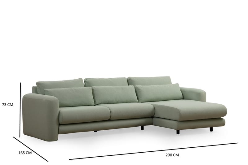 Makhan Soffa m. Divan 3-sits - Grön - Möbler - Soffa - Divansoffor & schäslongsoffa