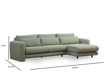 Makhan Soffa m. Divan 3-sits - Grön - Möbler - Soffa - Divansoffor & schäslongsoffa