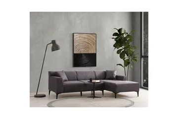 Malpani Soffa med Divan 3-sits - Antracit - Möbler - Soffa - Divansoffor & schäslongsoffa