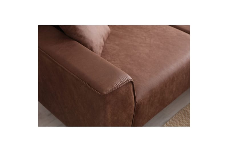 Malpani Soffa med Divan 3-sits - Cognac - Möbler - Soffa - Divansoffor & schäslongsoffa