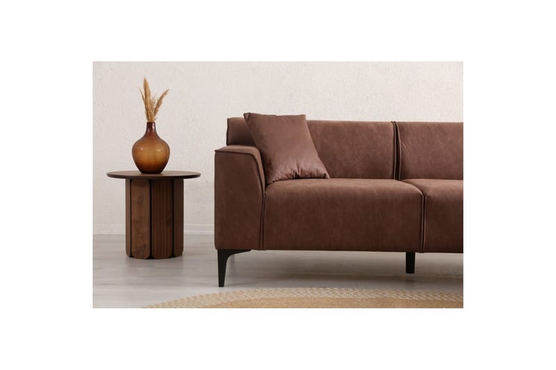 Malpani Soffa med Divan 3-sits - Cognac - Möbler - Soffa - Divansoffor & schäslongsoffa