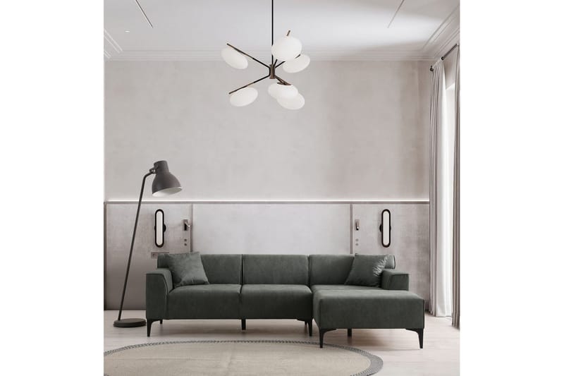 Malpani Soffa med Divan 3-sits - Grön - Möbler - Soffa - Divansoffor & schäslongsoffa