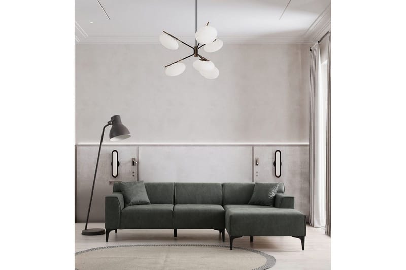 Malpani Soffa med Divan 3-sits - Grön - Möbler - Soffa - Divansoffor & schäslongsoffa