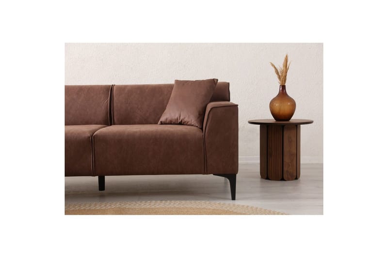 Malpani Soffa med Divan 4-sits - Cognac - Möbler - Soffa - Divansoffor & schäslongsoffa