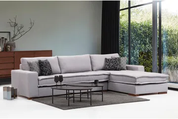 Mamerto Soffa m. Divan 4-sits - Ljusgrå - Möbler - Soffa - Divansoffor & schäslongsoffa