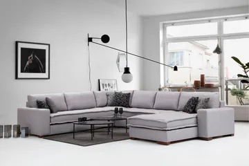 Mamerto Soffa m. Divan 4-sits - Ljusgrå - Möbler - Soffa - Hörnsoffa - Hörnsoffa med divan
