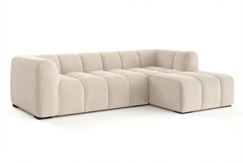 Marlow 3-sits Bubblig Divansoffa höger - Beige - Möbler - Soffa - Divansoffor & schäslongsoffa