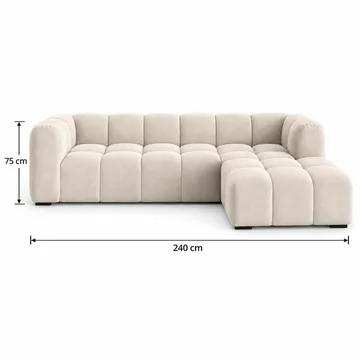 Marlow 3-sits Bubblig Divansoffa höger - Beige - Möbler - Soffa - Divansoffor & schäslongsoffa