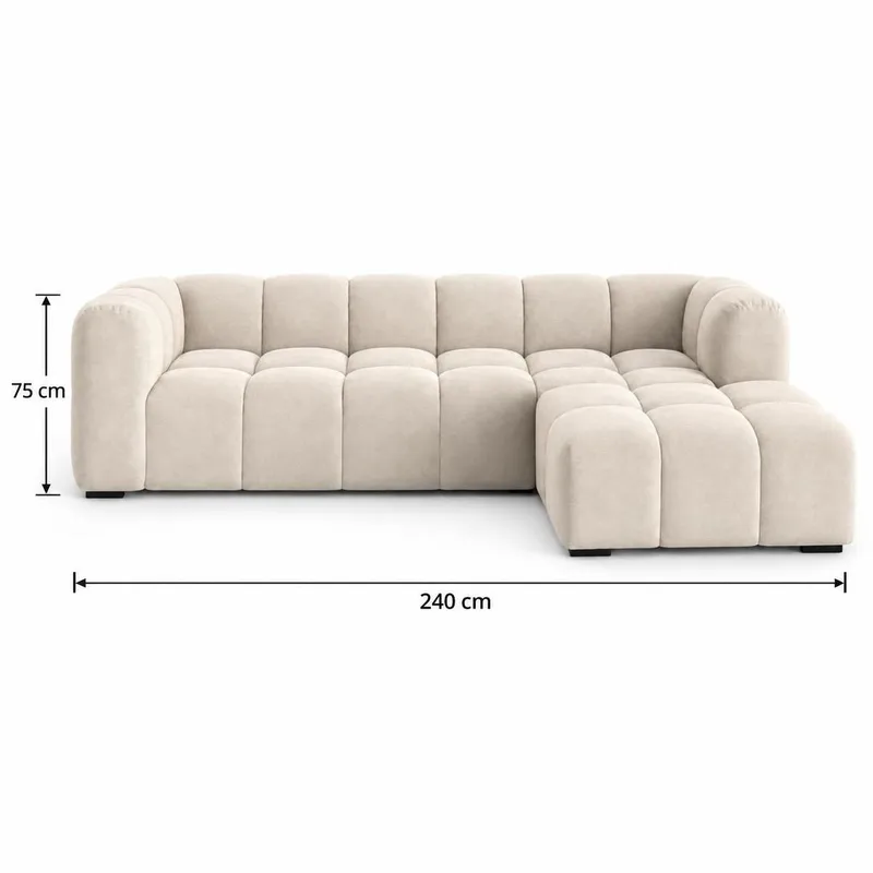 Marlow 3-sits Bubblig Divansoffa höger - Beige - Möbler - Soffa - Divansoffor & schäslongsoffa
