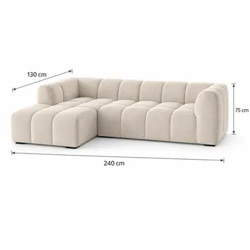 Marlow 3-sits Bubblig Divansoffa vänster - Beige - Möbler - Soffa - Divansoffor & schäslongsoffa