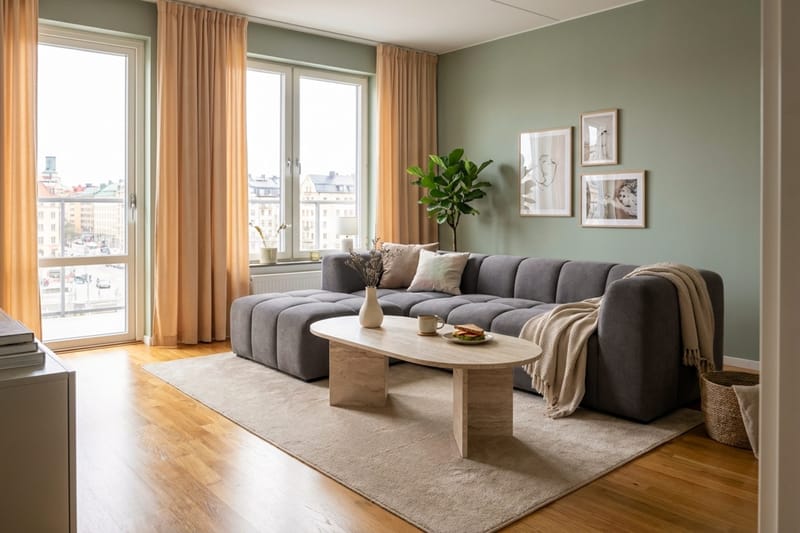 Marlow 3-sits Bubblig Divansoffa vänster - Grå - Möbler - Soffa - Divansoffor & schäslongsoffa