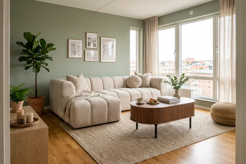 Marlow 3-sits L-formad Bubblig Divansoffa Vänster med Schäslong i Tyg - Beige - Möbler - Soffa - Divansoffor & schäslongsoffa