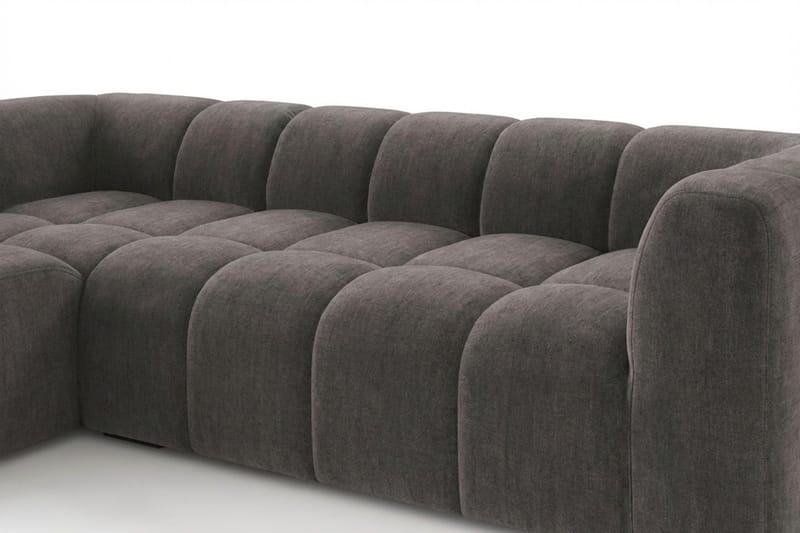 Marlow 3-sits L-formad Bubblig Divansoffa Vänster med Schäslong i Tyg - Grå - Möbler - Soffa - Divansoffor & schäslongsoffa