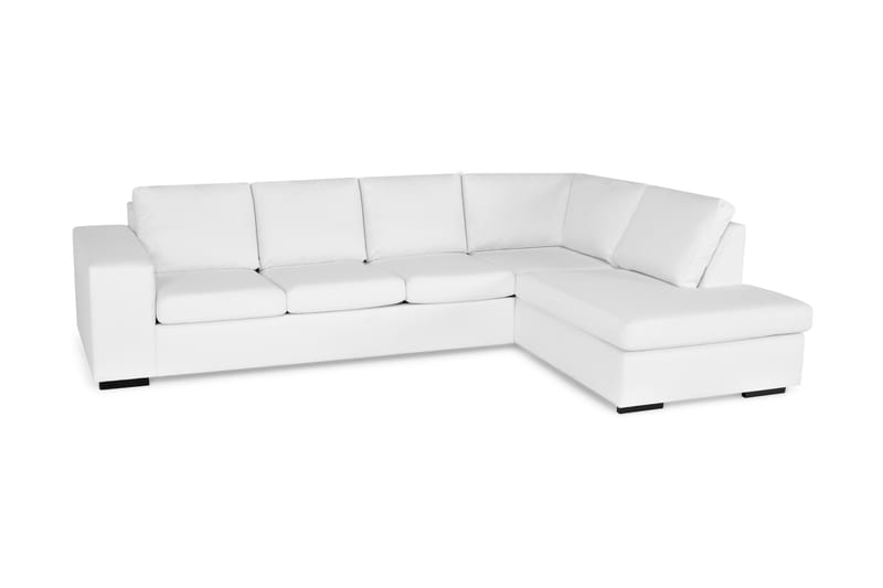 Memphis 4-sits Högervänd L-formad Large Schäslongsoffa i Konstläder - Vit - Möbler - Soffa - Divansoffor & schäslongsoffa