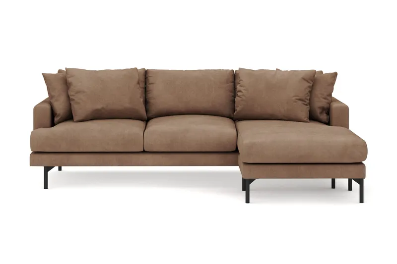 Menard 3-sits Högervänd L-formad Divansoffa i Manchester - Brun - Möbler - Soffa - Divansoffor & schäslongsoffa