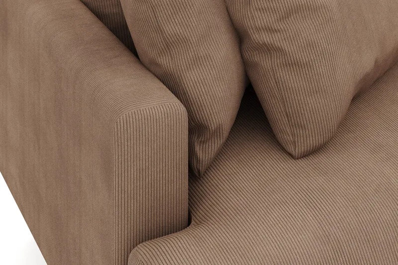 Menard 3-sits Högervänd L-formad Divansoffa i Manchester - Brun - Möbler - Soffa - Divansoffor & schäslongsoffa