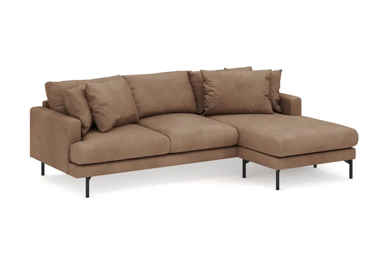 Menard 3-sits Högervänd L-formad Divansoffa i Manchester - Brun - Möbler - Soffa - Divansoffor & schäslongsoffa