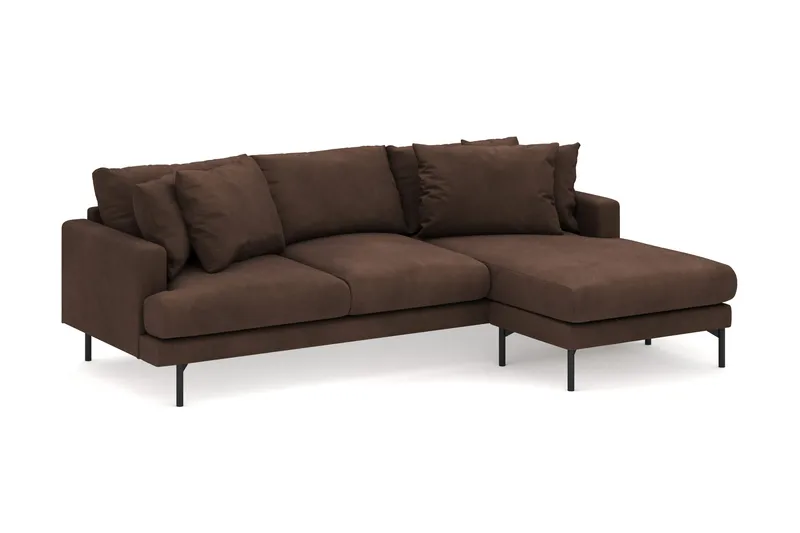 Menard 3-sits Högervänd L-formad Divansoffa i Manchester - Brun - Möbler - Soffa - Divansoffor & schäslongsoffa