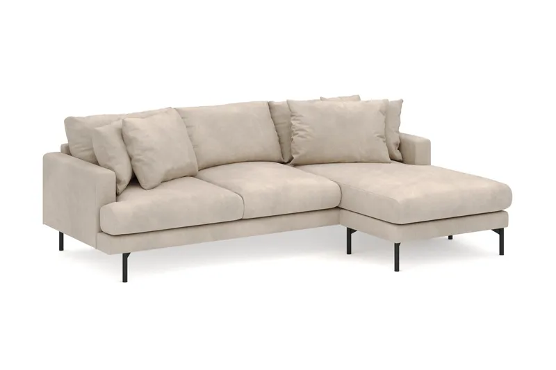 Menard 3-sits Högervänd L-formad Divansoffa i Manchester - Greige - Möbler - Soffa - Divansoffor & schäslongsoffa