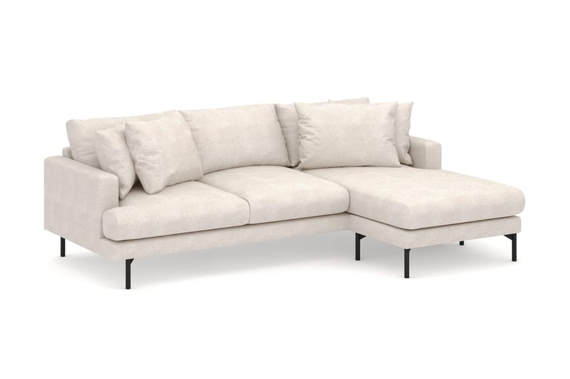 Menard 3-sits Högervänd L-formad Divansoffa i Tyg - Beige - Möbler - Soffa - Divansoffor & schäslongsoffa
