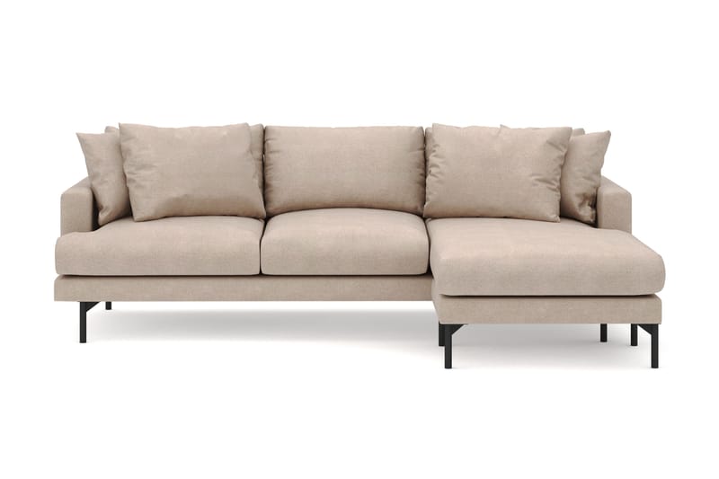 Menard 3-sits Högervänd L-formad Divansoffa i Tyg - Beige - Möbler - Soffa - Divansoffor & schäslongsoffa