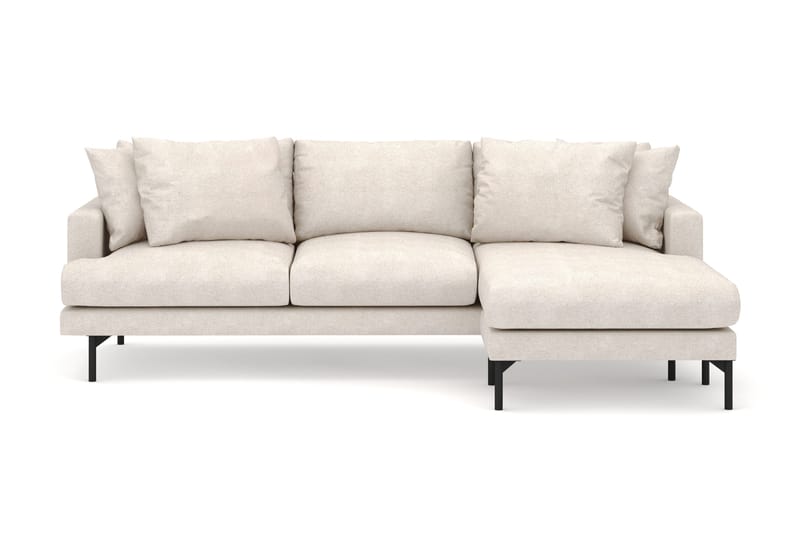 Menard 3-sits Högervänd L-formad Divansoffa i Tyg - Beige - Möbler - Soffa - Divansoffor & schäslongsoffa