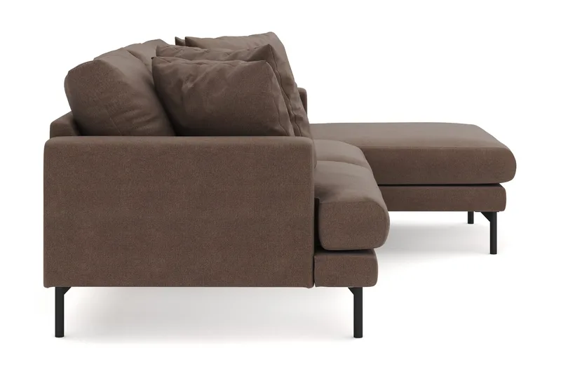 Menard 3-sits Högervänd L-formad Divansoffa i Tyg - Brun - Möbler - Soffa - Divansoffor & schäslongsoffa