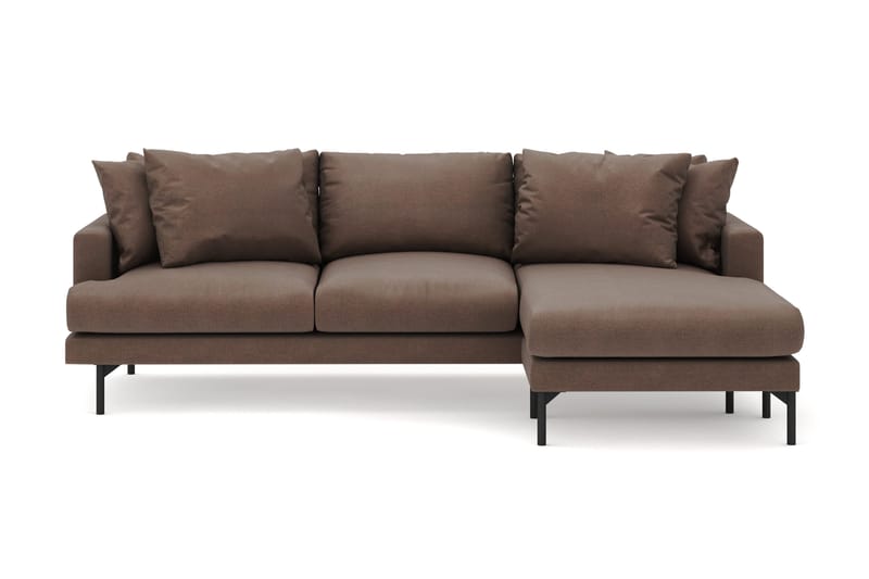 Menard 3-sits Högervänd L-formad Divansoffa i Tyg - Brun - Möbler - Soffa - Divansoffor & schäslongsoffa