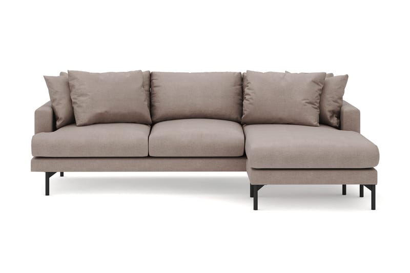 Menard 3-sits Högervänd L-formad Divansoffa i Tyg - Brun - Möbler - Soffa - Divansoffor & schäslongsoffa