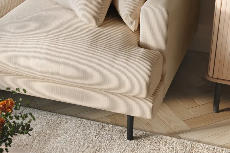 Menard 3-sits Vänstervänd L-formad Djup Divansoffa i Manchester - Beige - Möbler - Soffa - Divansoffor & schäslongsoffa - 3 sits soffa med divan