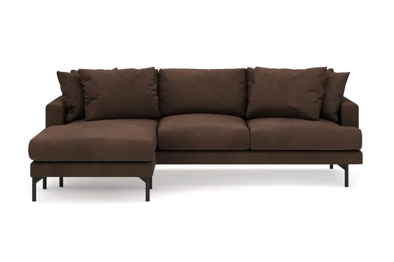 Menard 3-sits Vänstervänd L-formad Djup Divansoffa i Manchester - Brun - Möbler - Soffa - Divansoffor & schäslongsoffa