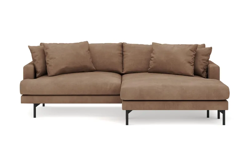 Menard 4-sits Högervänd L-formad Divansoffa i Manchester - Brun - Möbler - Soffa - Divansoffor & schäslongsoffa